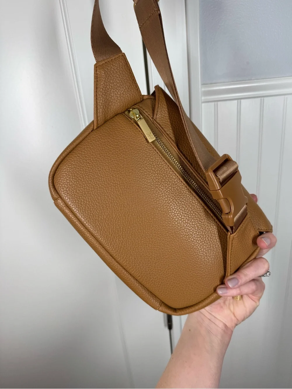 Freshly Picked Classic Fanny Pack bum bag Park Sling bag In Toffee brown diaper